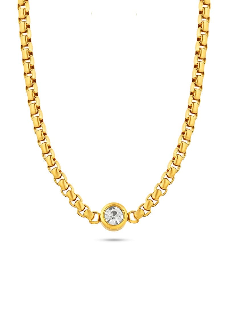 Crystal Box Chain Necklace