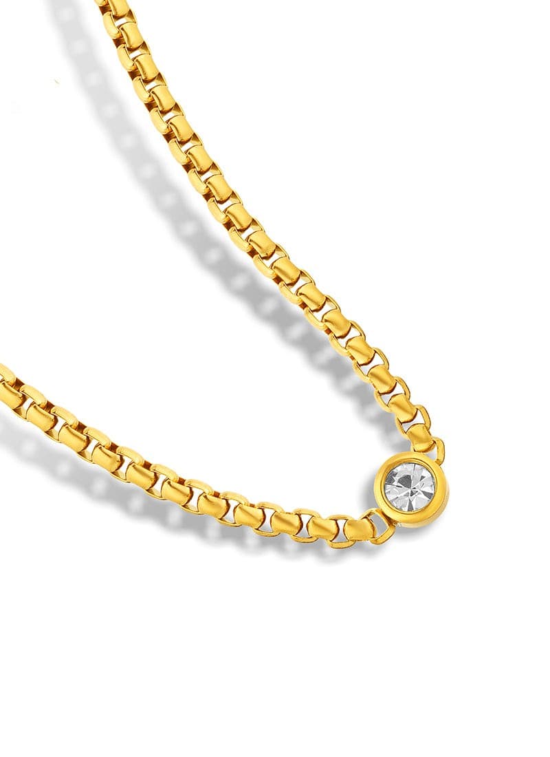 Crystal Box Chain Necklace