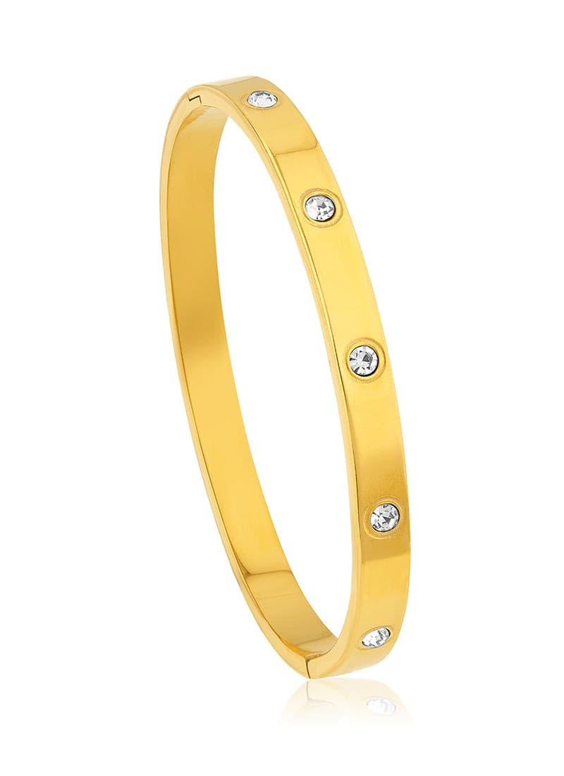Crystal Orbit Bangle Bracelet