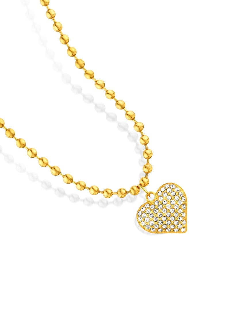 Crystal Bloom Heart Necklace