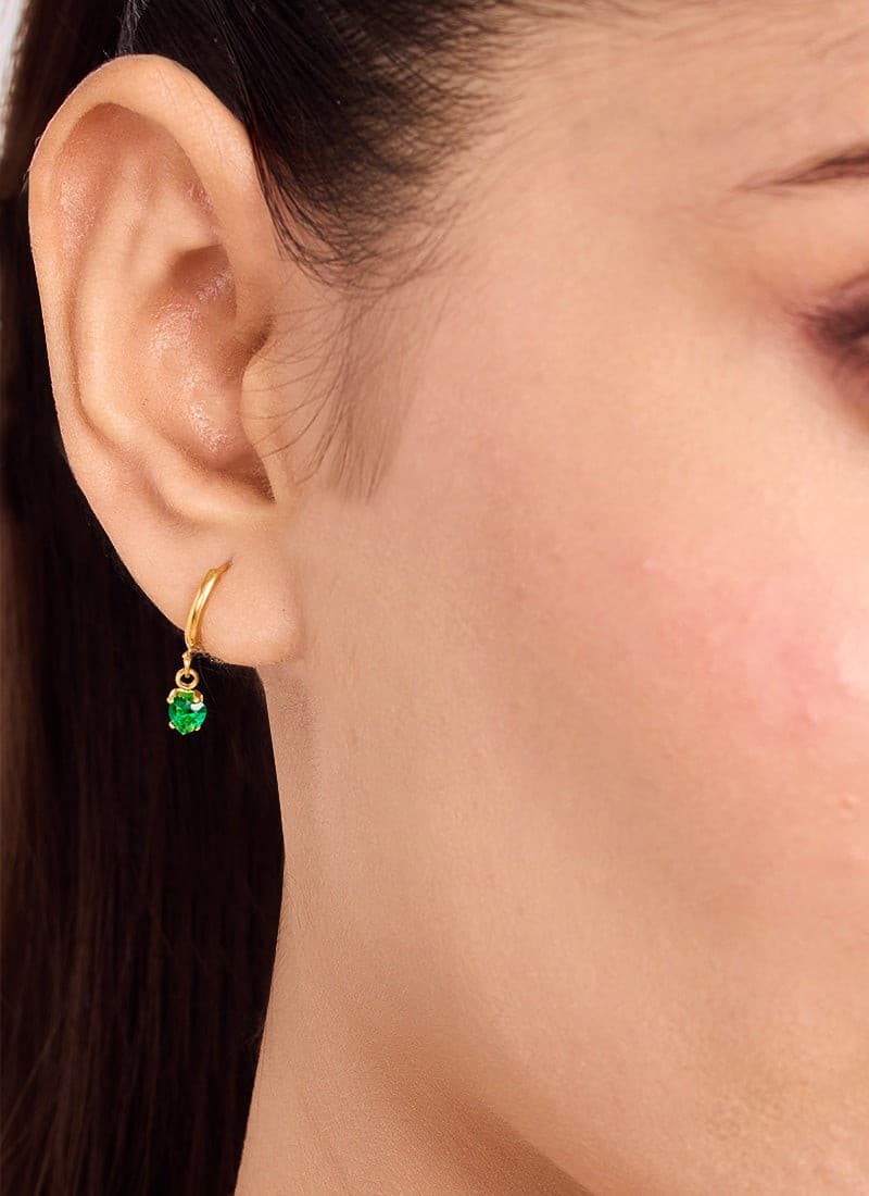 Golden Gem Drop Earrings