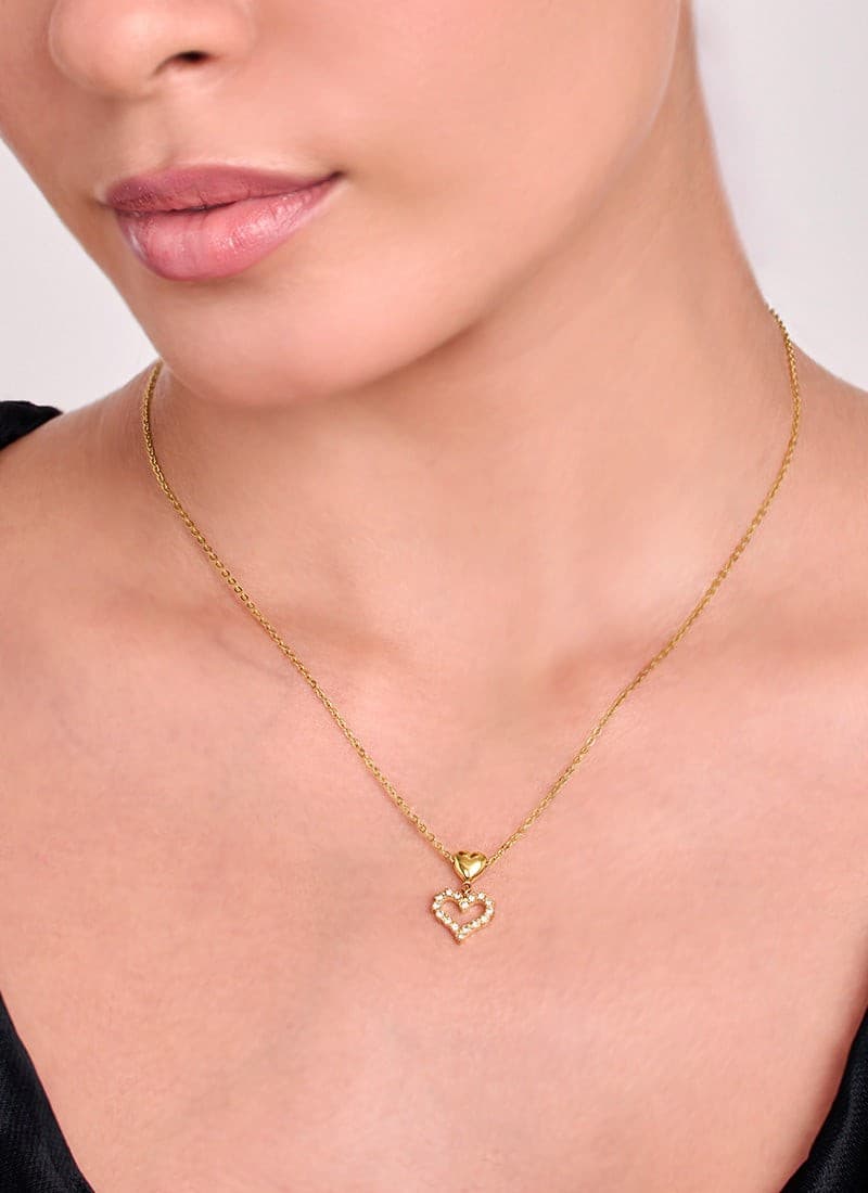 Golden Halo Heart Necklace