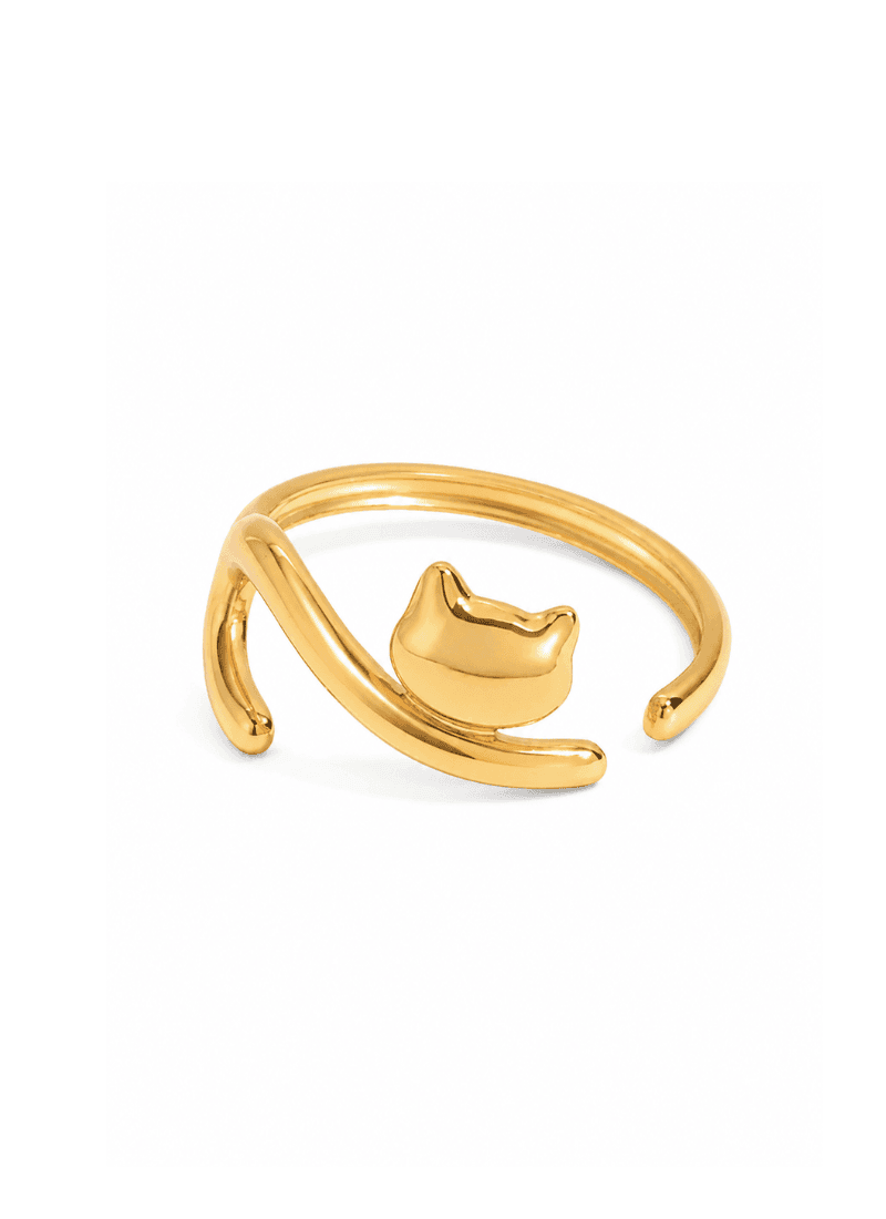 Golden Kitty Ring