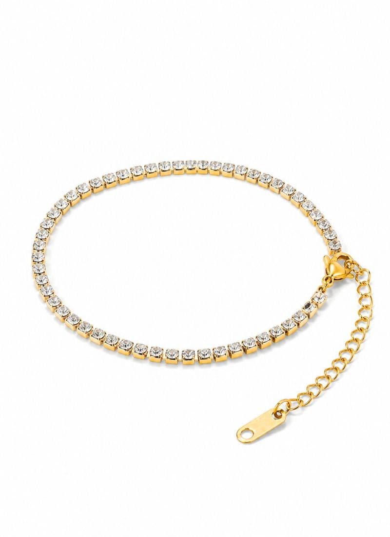 Slim Sparkle Tennis Bracelet:White